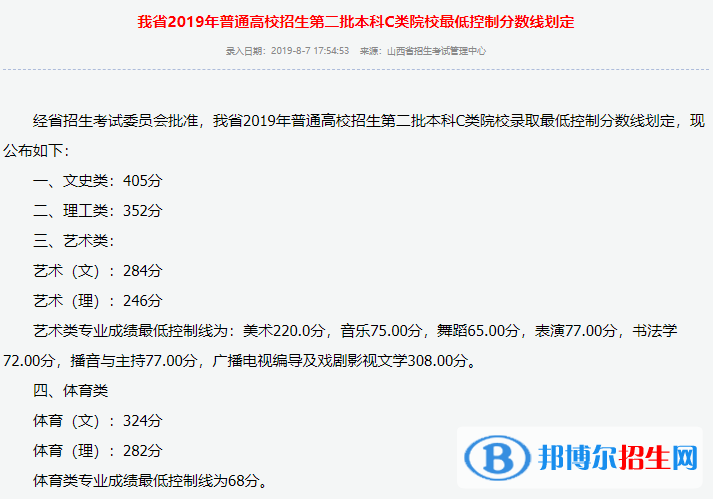 山西高考本科分數(shù)線匯總（2019-2022年）