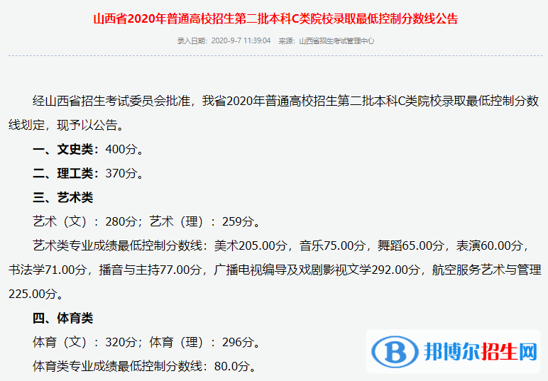 山西高考本科分數(shù)線匯總（2019-2022年）