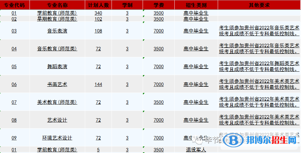 畢節(jié)幼兒師范高等?？茖W(xué)校2022分類考試招生專業(yè)有哪些？